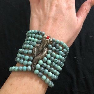Jade snake cuff